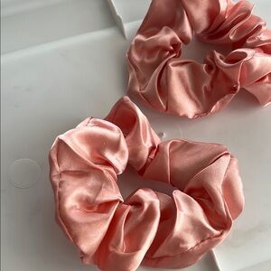 Pink Satin Scrunchie PAIR